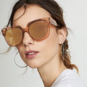 Chimi Sunglasses - Peach  / Mirrored - Style 008